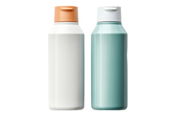 Harmony in Pastels: White and Light Blue Bottles. On White or PNG Transparent Background.