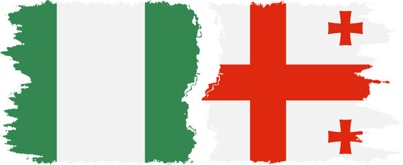 Georgia and Nigeria   grunge flags connection vector