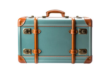 Journeying Solo: A Blue Suitcase Ready for Adventure. On White or PNG Transparent Background.