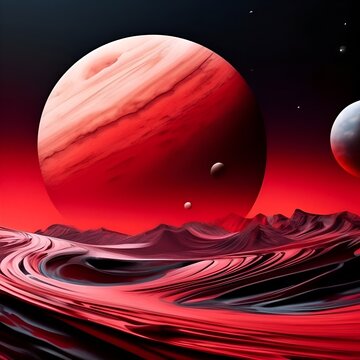 Dadaismus, Science Fiction, Minimalismus in burgunderrot, schwarz. Ein abstrakter Hintergrund 3.