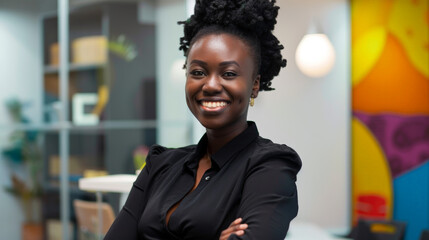 successful african female smiling