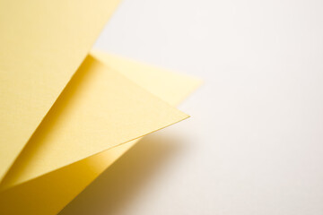 Close up of 3d geometric white and yellow background