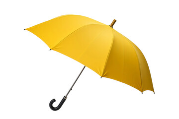 A Splash of Sunshine: Yellow Umbrella With Black Handle. On White or PNG Transparent Background.