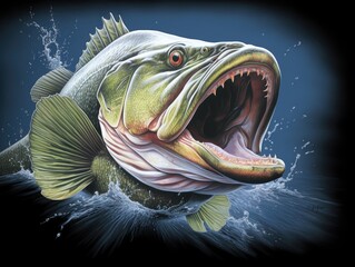 A large fish with its mouth wide open, perfect for illustrating aquatic life
