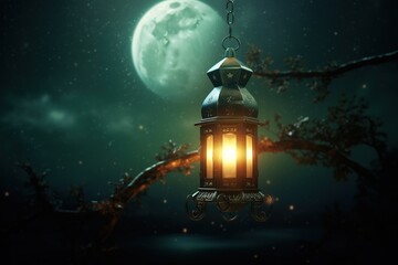 lantern and moon for eid ul adha