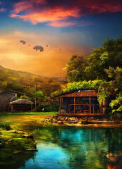 Obraz premium Beautiful Nature Background Image Created With Ai