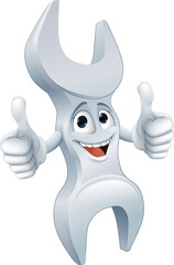 Mechanic Wrench Spanner Hand Tool Cartoon Mascot