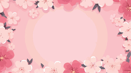 Pink background and frame with flowers and text spa
