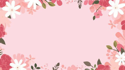 Pink background and frame with flowers and text spa