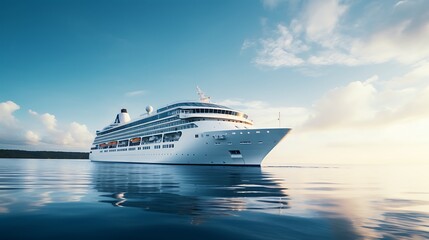 Luxury Cruise Ship in the Ocean