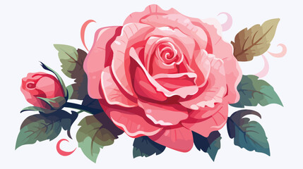 Pink Decorative Rose Flower Vintage Retro Romantic