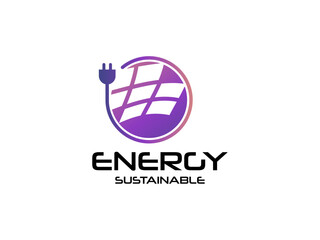 Sun Rays Logo for Clean Energy Initiatives. Solar Panel Icon for Sustainable Brands