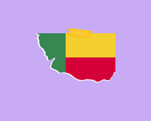 Benin flag paper texture, single-piece element, vector design