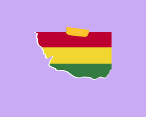 Bolivia flag paper texture, single-piece element, vector design