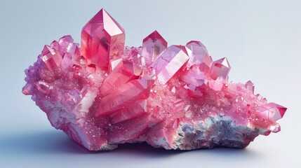 Stunning Rhodochrosite Crystal Cluster Sparkling with Geometric Patterns and Radiant Hues