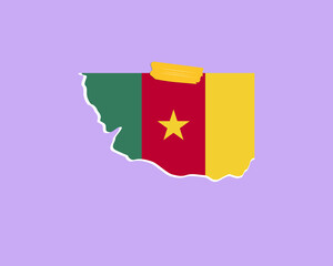 Cameroon flag paper texture, single-piece element, vector design