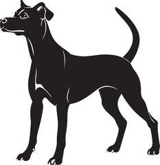 Flat design dog  silhouette illustration animal vector