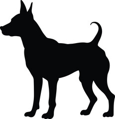  Flat design dog  silhouette illustration animal vector