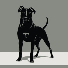  Flat design dog  silhouette illustration animal vector