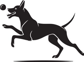  Flat design dog  silhouette illustration animal vector