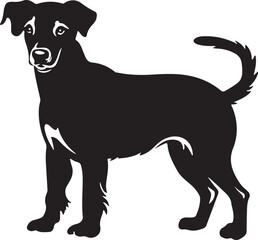  Flat design dog  silhouette illustration animal vector