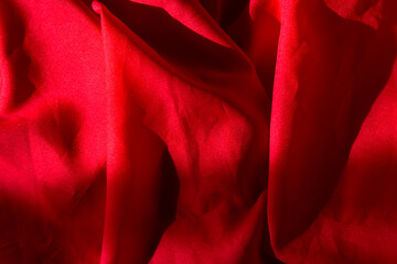 Valentines Day Velvet - luxurious Red Waves of Fabric. Red sensual background
