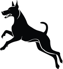  Flat design dog  silhouette illustration animal vector