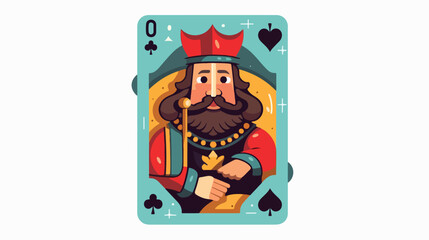 Playing card cartoon characters Illustration 2d flat