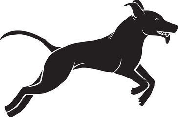  Flat design dog  silhouette illustration animal vector