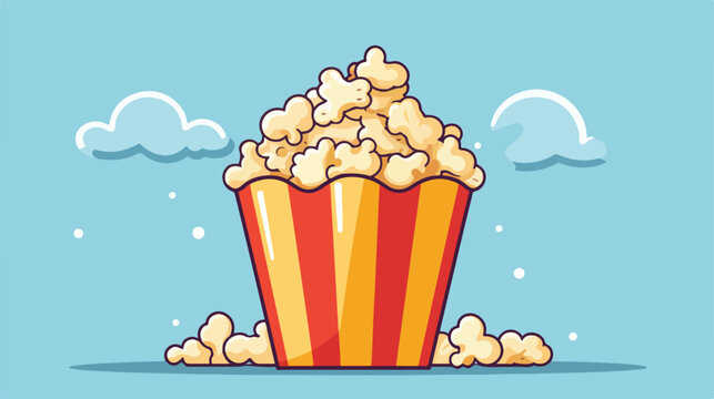 Popcorn 2d flat cartoon vactor illustration isolated