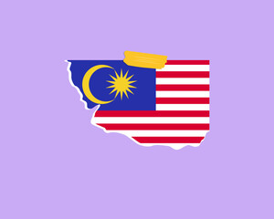 Malaysia flag paper texture, single-piece element, vector design
