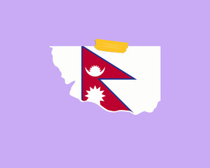Nepal flag paper texture, single-piece element, vector design