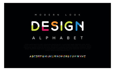 Design vector of modern abstract font and alphabet