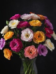 colorful bouquet of roses