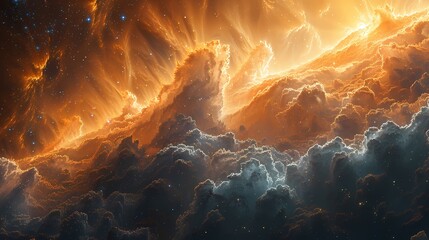 A celestial being bathed in celestial light, its form shifting and shimmering like liquid as it...