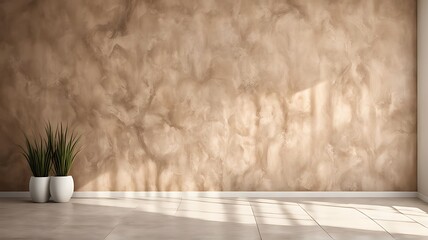 Beautiful texture of beige brown luxury smooth stucco Generative AI
