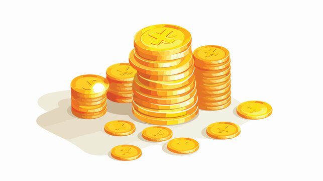 Purchase history money coin icon. Isometric of Purc