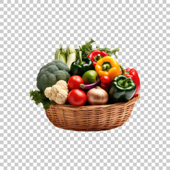 Fresh vegetables isolated on transparent background