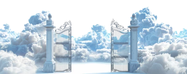 Abwaschbare Fototapete The Pearly Gates with clouds and Heaven isolated on transparent background. © comicsans
