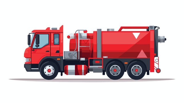 Red 2d flat cartoon vactor illustration isolated background