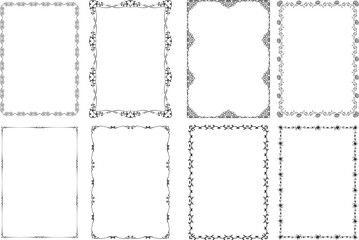 vector frames black on a white background