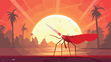 Red palette to kill mosquitoes 2d flat cartoon vact
