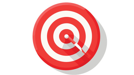 Red target with arrows on a white background 2d flat