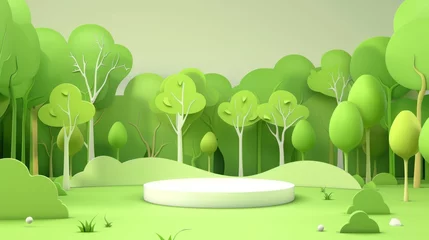 Tuinposter 3D landscape C4D cartoon cute style background material © ran