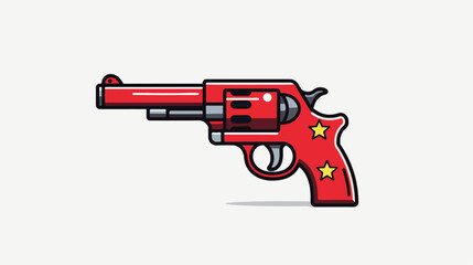 Revolver line icon. Sheriff criminal gun. Weapon co - obrazy, fototapety, plakaty
