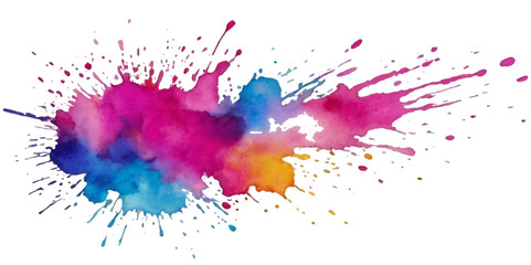 Vector abstract colorful rainbow holi paint and colorful cloud smoke powder explosion isolated on transparent wide panorama background.