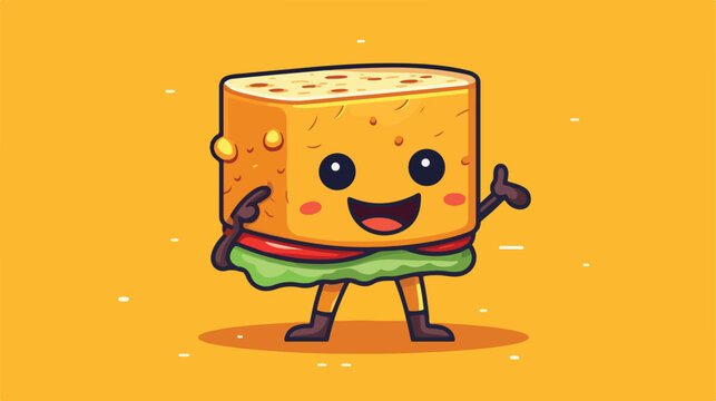 Sandwich cartoon mascot characters Illustration 2d