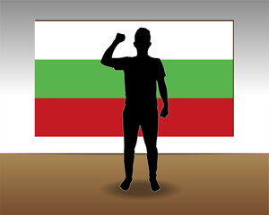 Bulgaria flag paper texture, single-piece element, vector design