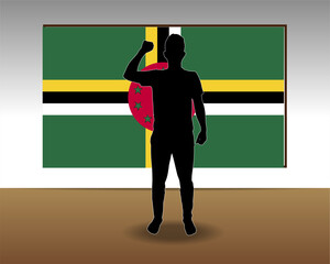 Dominica flag paper texture, single-piece element, vector design