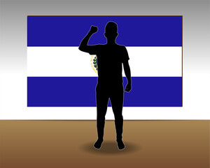 El Salvador flag paper texture, single-piece element, vector design